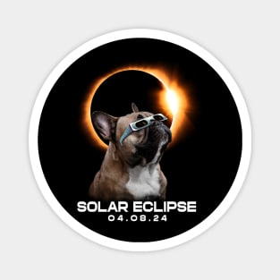 Solar Eclipse French Bulldog Serenity: Stylish Tee with Adorable Pups Magnet